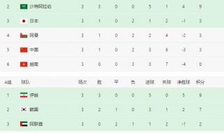 2022世界杯中国队积分